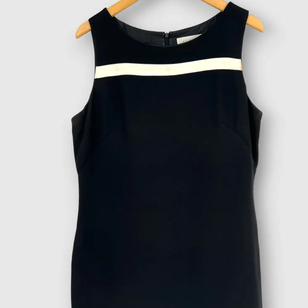 90s Vintage Casual Corner Annex Sleeveless Stripe Sheath Dress Size 16